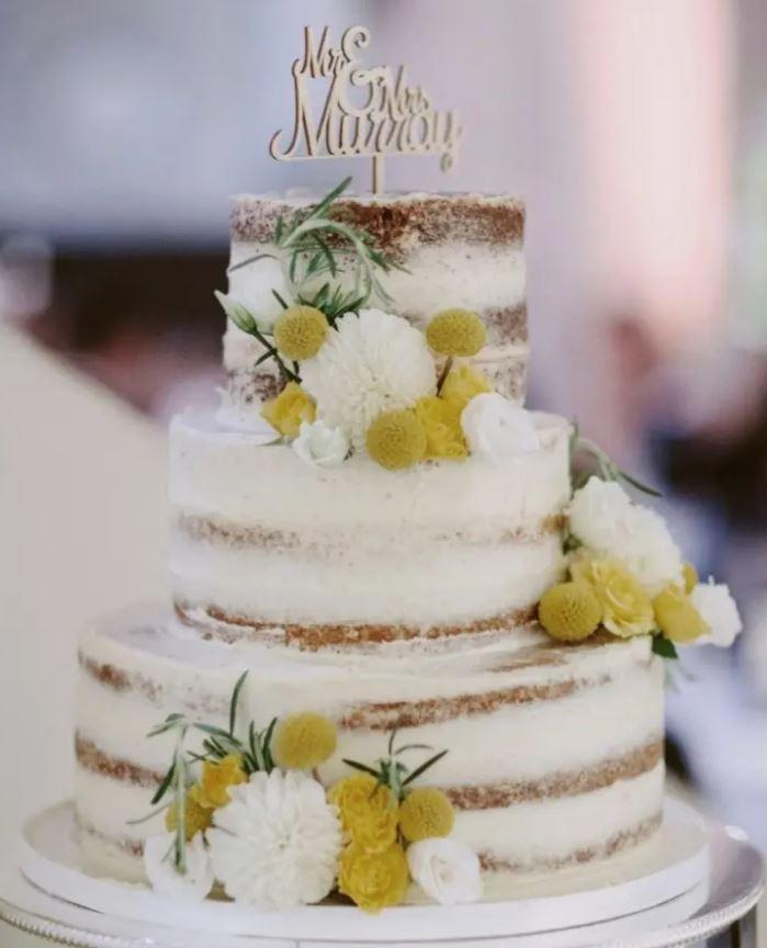 semi naked wedding cakes