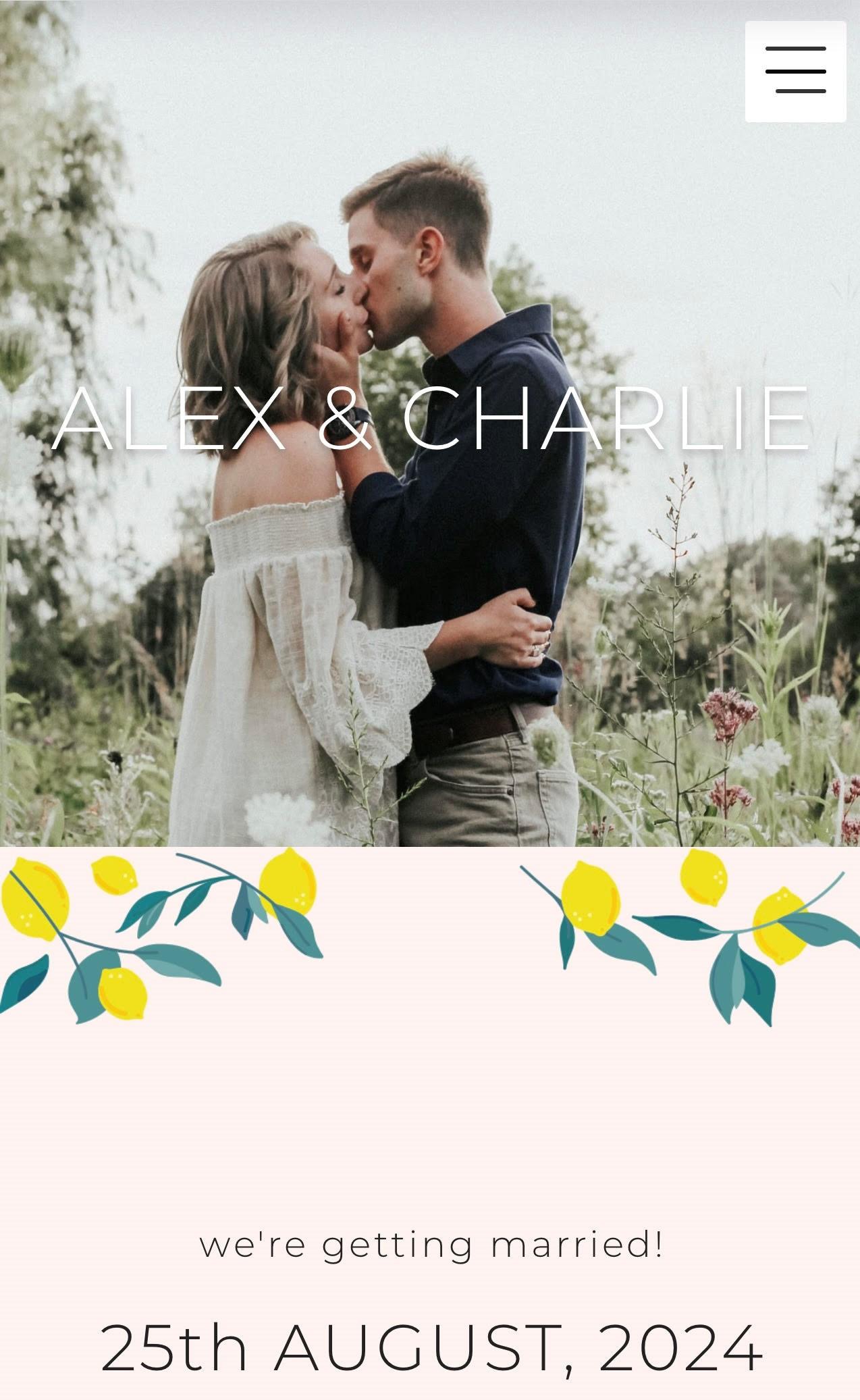 Lemon Grove Hitched wedding website