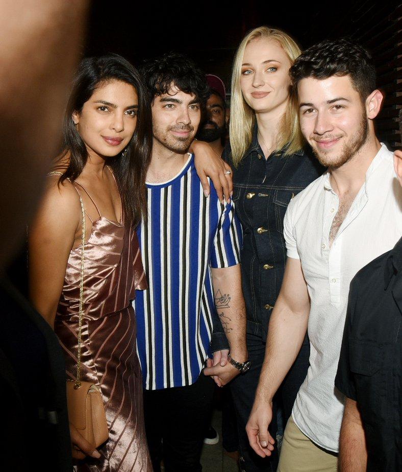 Sophie Turner and Priyanka Chopra with their Jonas Brothers husbands