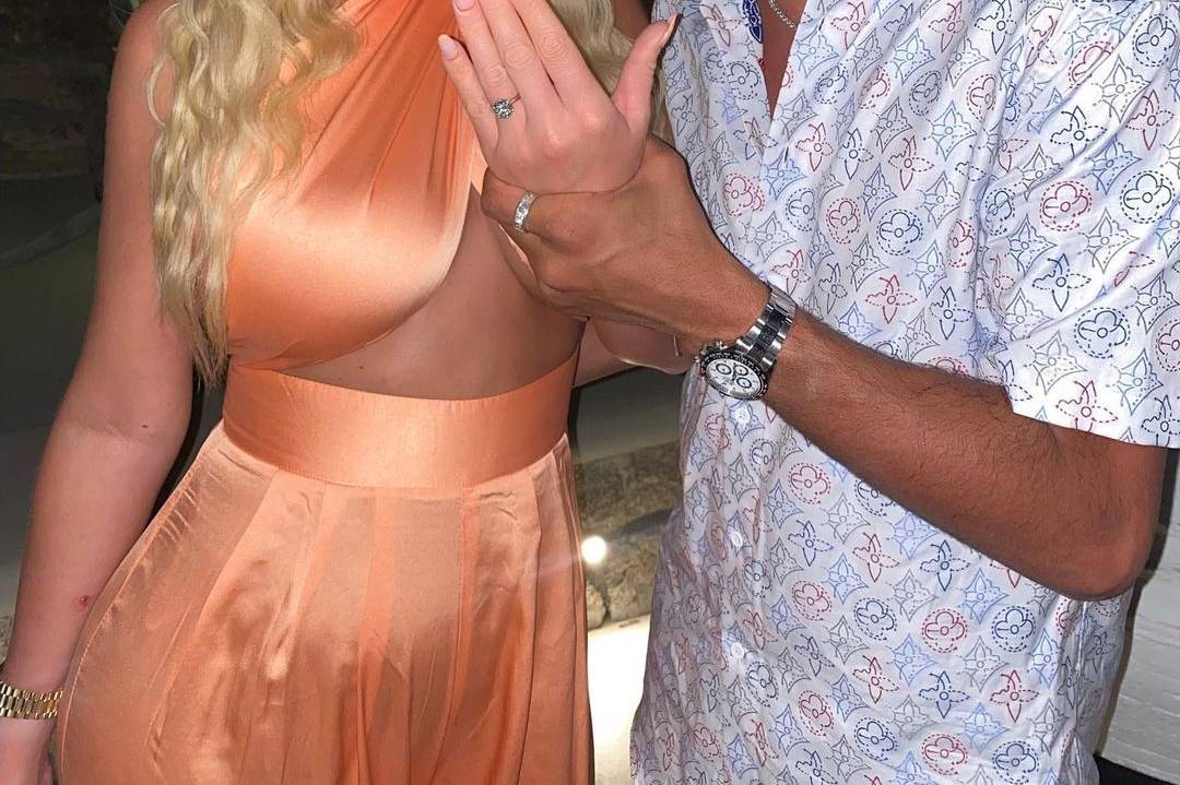 Manchester City star Riyad Mahrez is engaged to Taylor Ward after proposing  in Mykonos