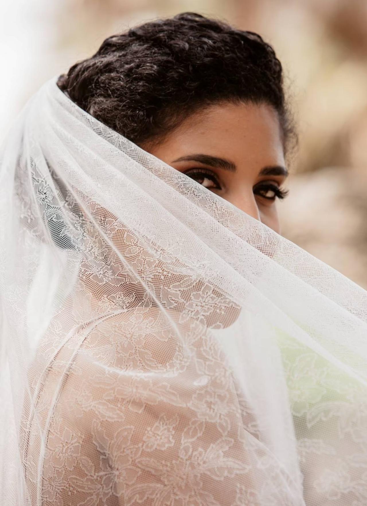 Soft Tulle Heart Wedding Veil, Fingertip Cathedral Bridal Veil