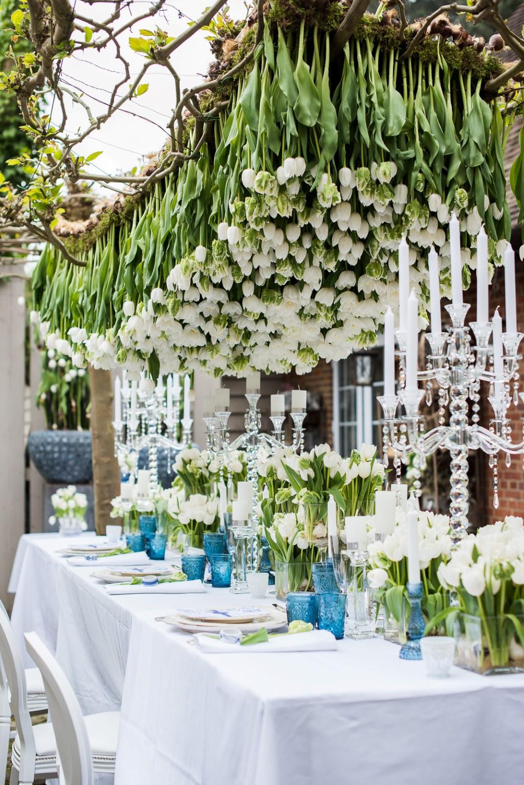 Hanging Greenery Wedding Decorations to float above the tables