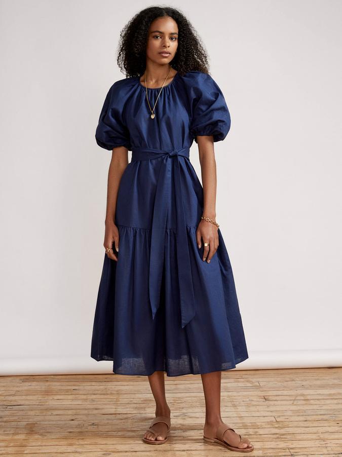 blue spring dresses with sleeves