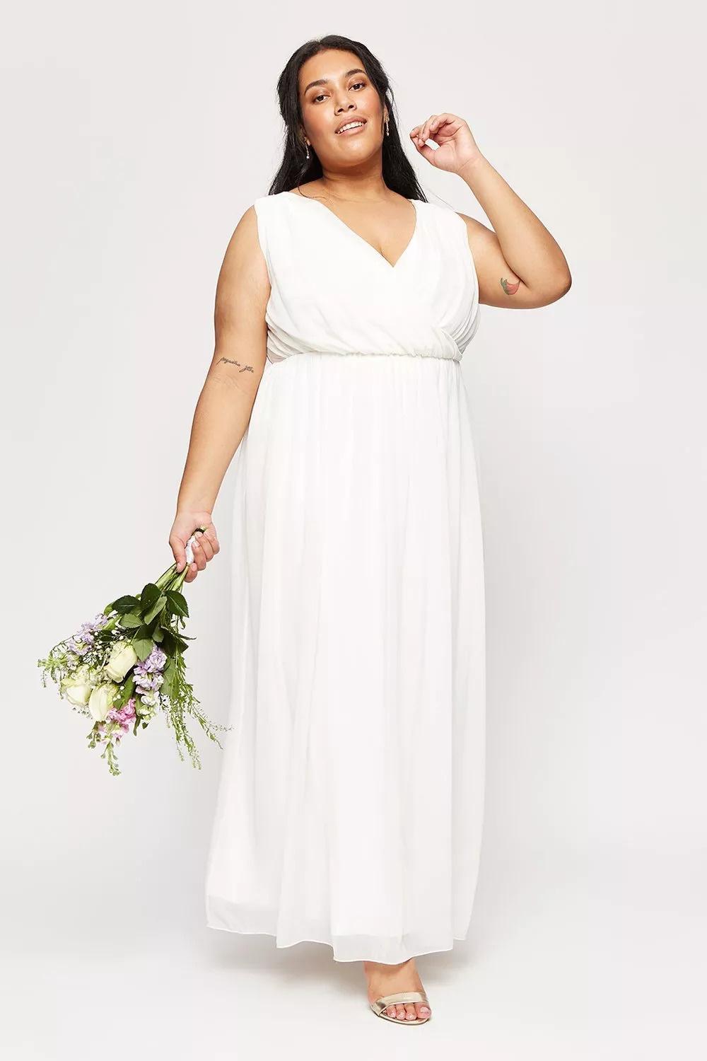 plus size white bridesmaid dresses