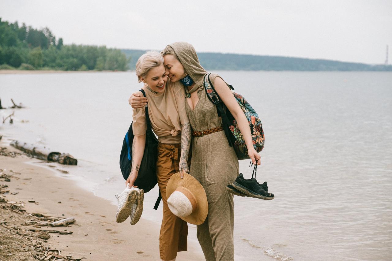 Same sex couple at the beach