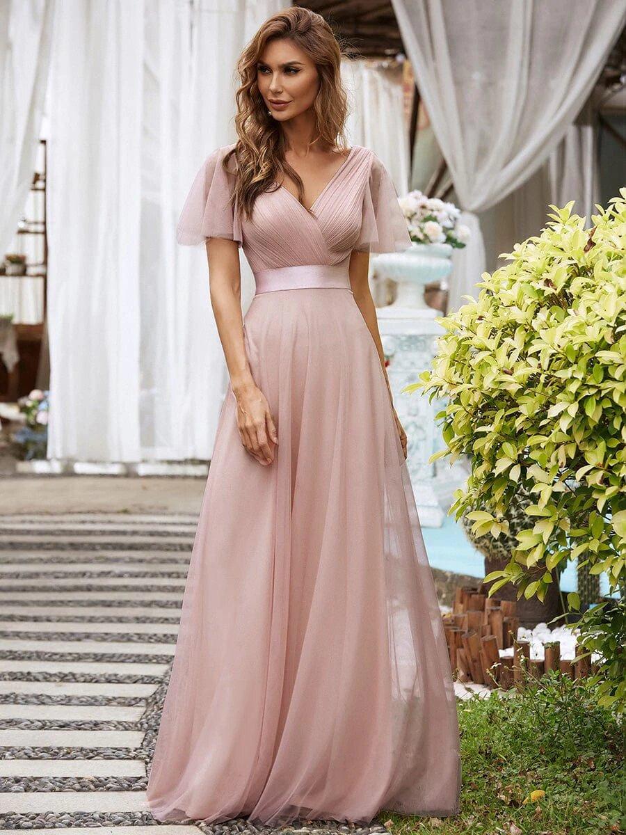 Dusky pink bridesmaid store dresses