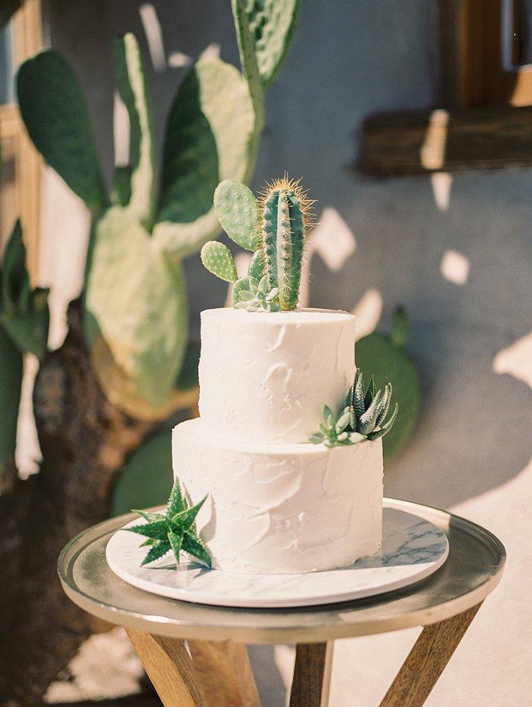 Cactus simple wedding cake
