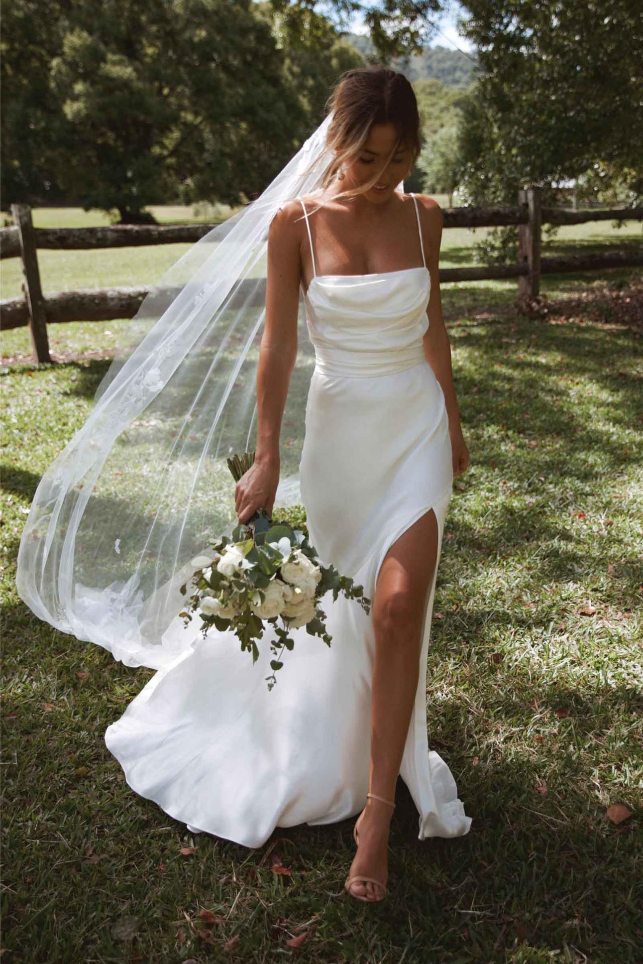 Plain wedding gowns best sale