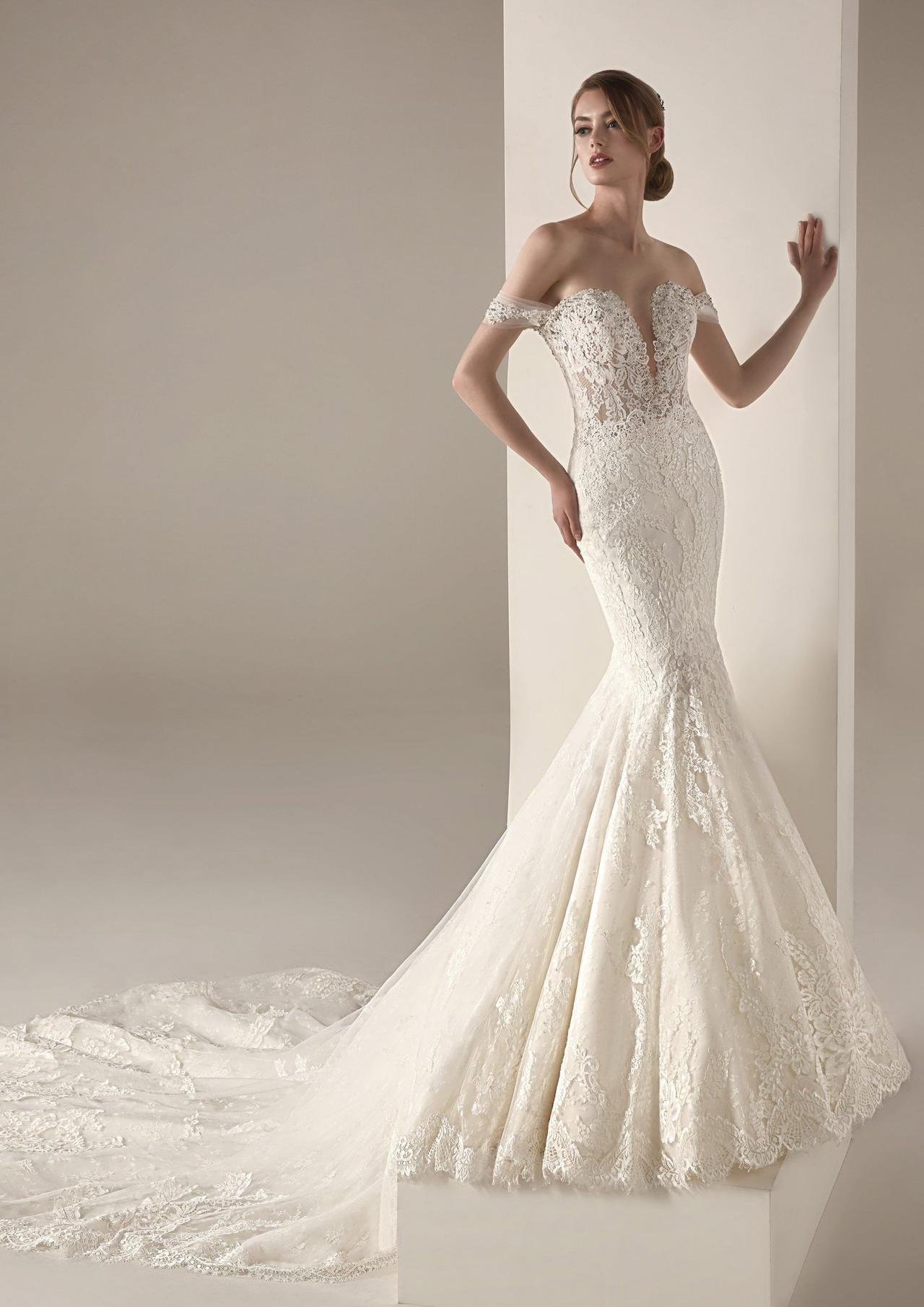 no shoulder wedding dress