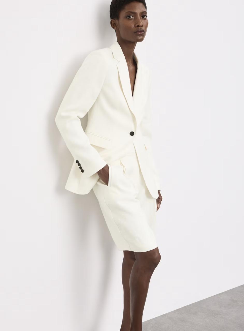 white shorts blazer set from M&S