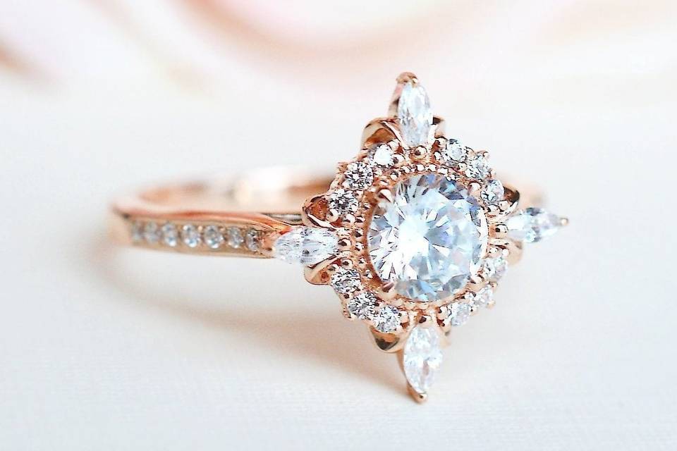 Art Deco Old Mine Cut Diamond Engagement Ring - History's Jewel Box