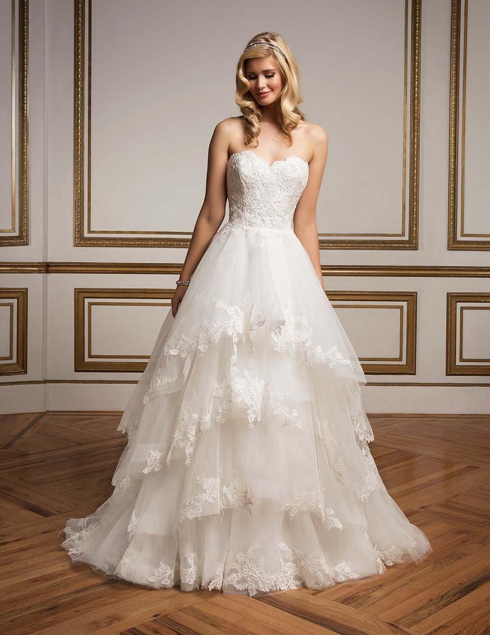 tiered lace wedding dress