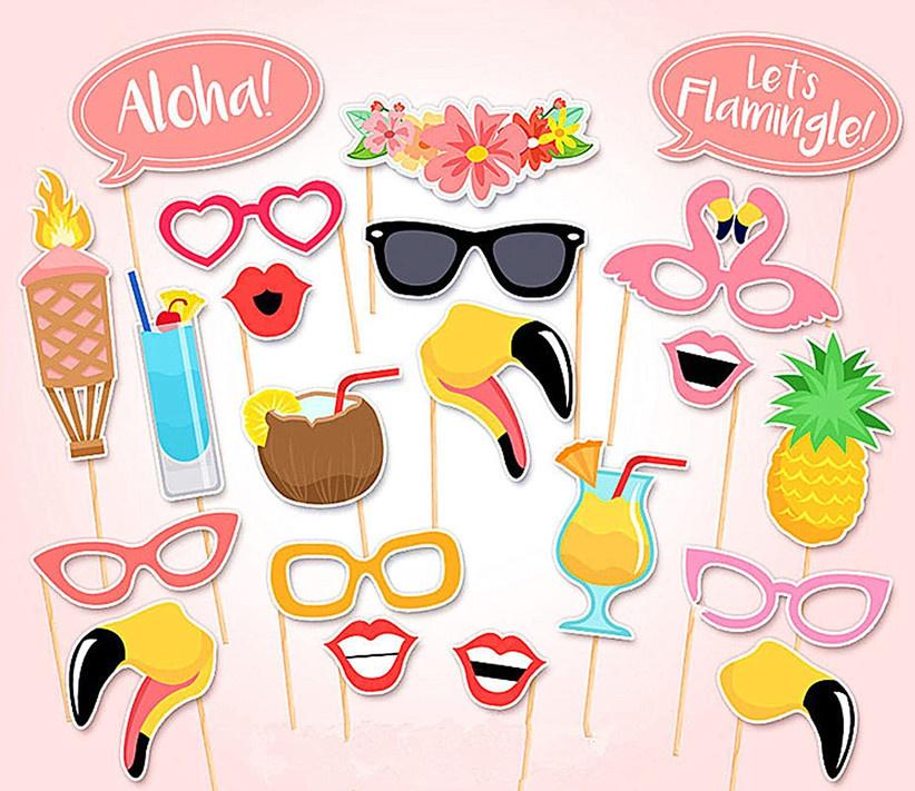 Tropical style photo booth props