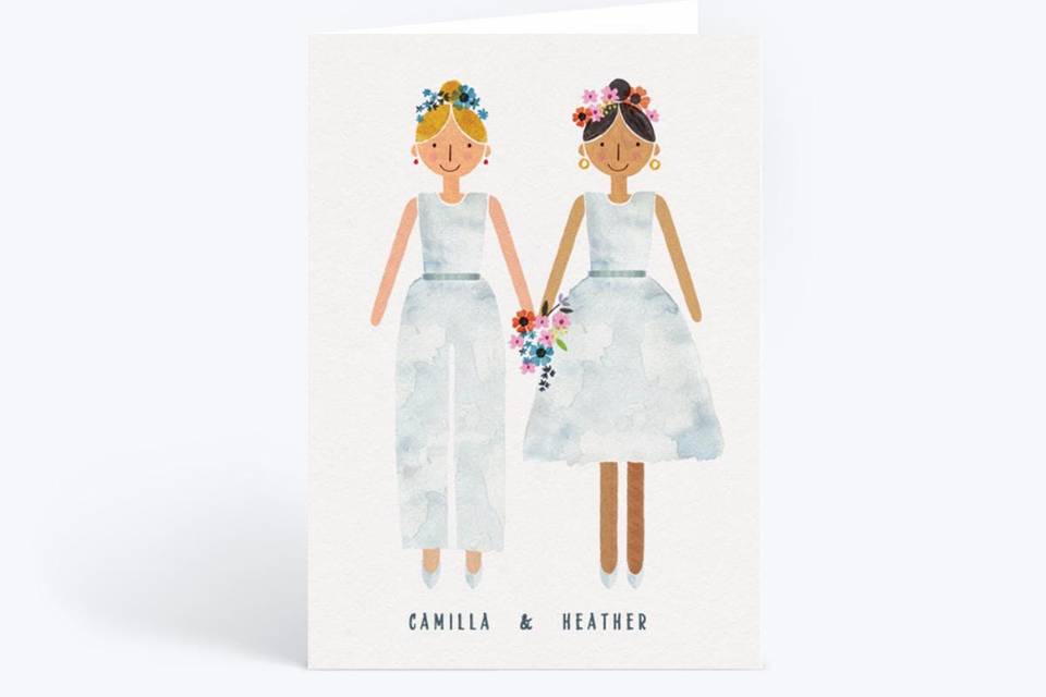 Paper Wedding And Engagement Cards Lesbian Wedding Card Personalised