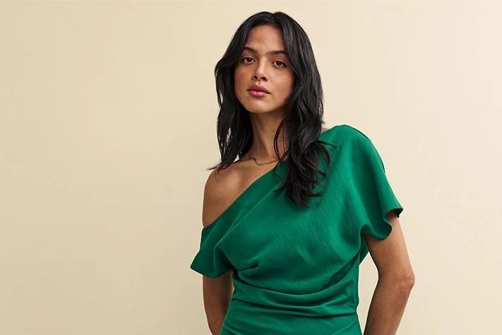 RUBY One Shoulder Dress Silk – The Linen Atelier