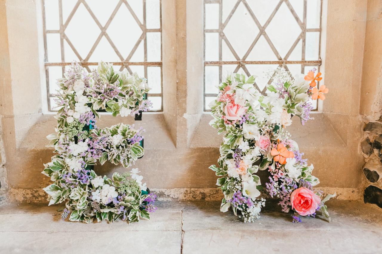 A floral E and K display