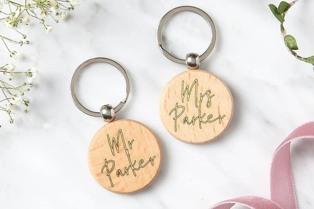 Personalised Wedding Gifts For Him Her Mr & Mrs Anniversary Wife Keyrings Gifts 