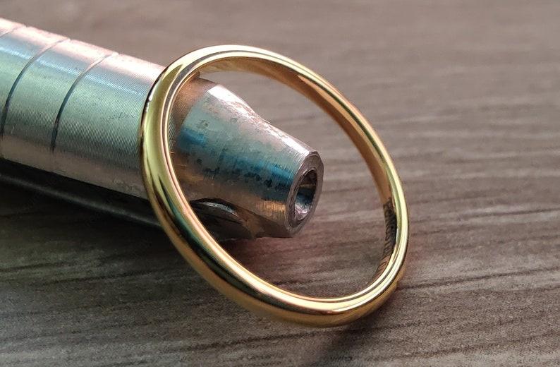 slim yellow gold tungsten ring