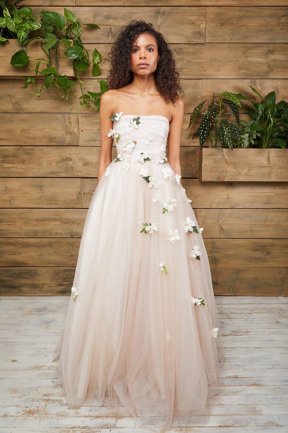 Blush boho wedding store dress