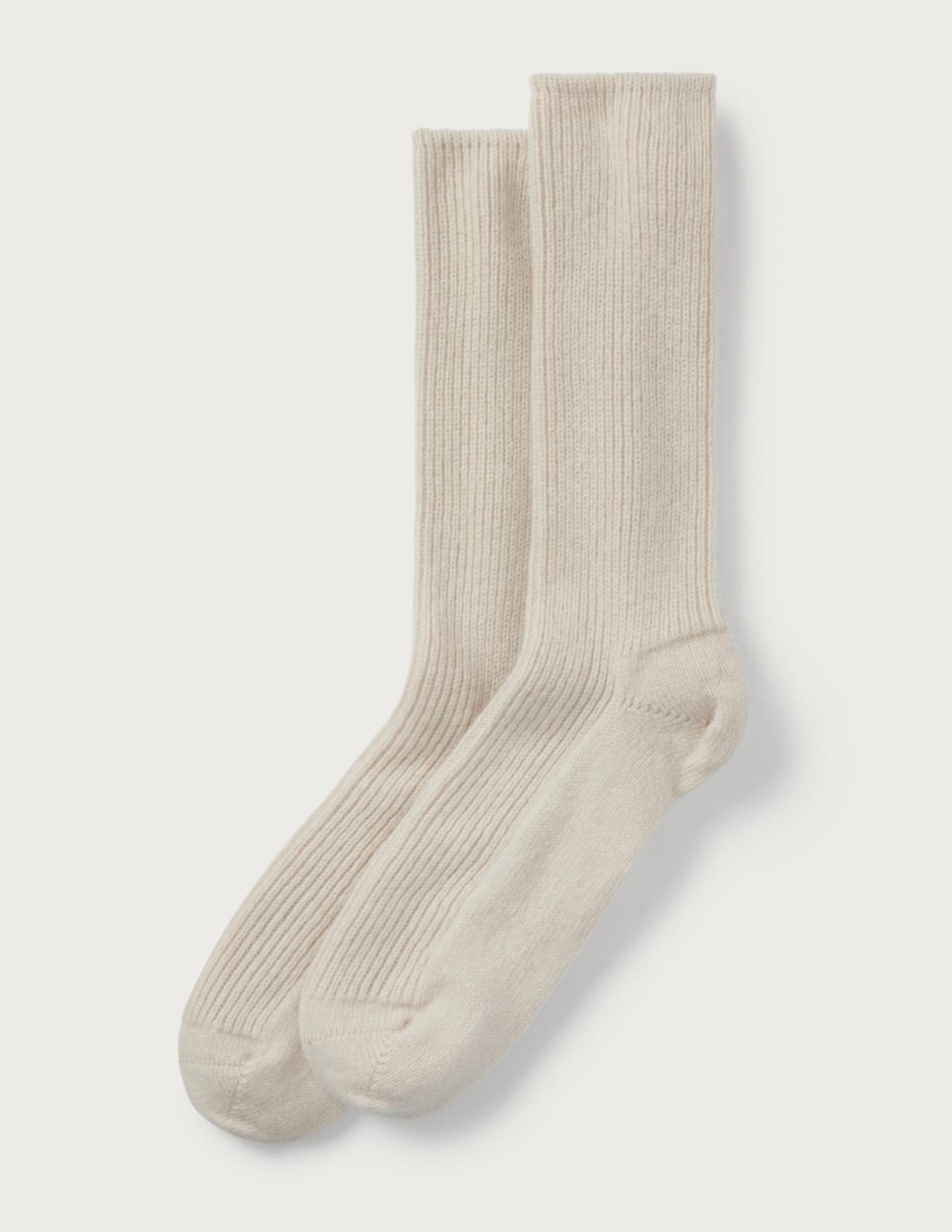 beige cashmere socks from The White Company