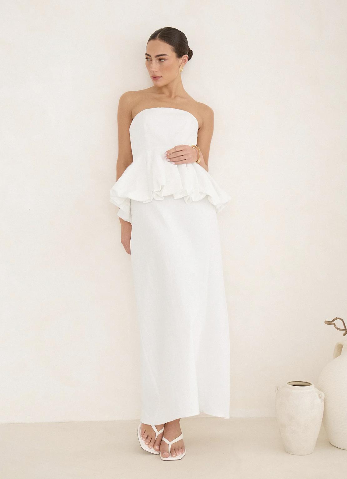 4th and reckless puffball white wedding dress