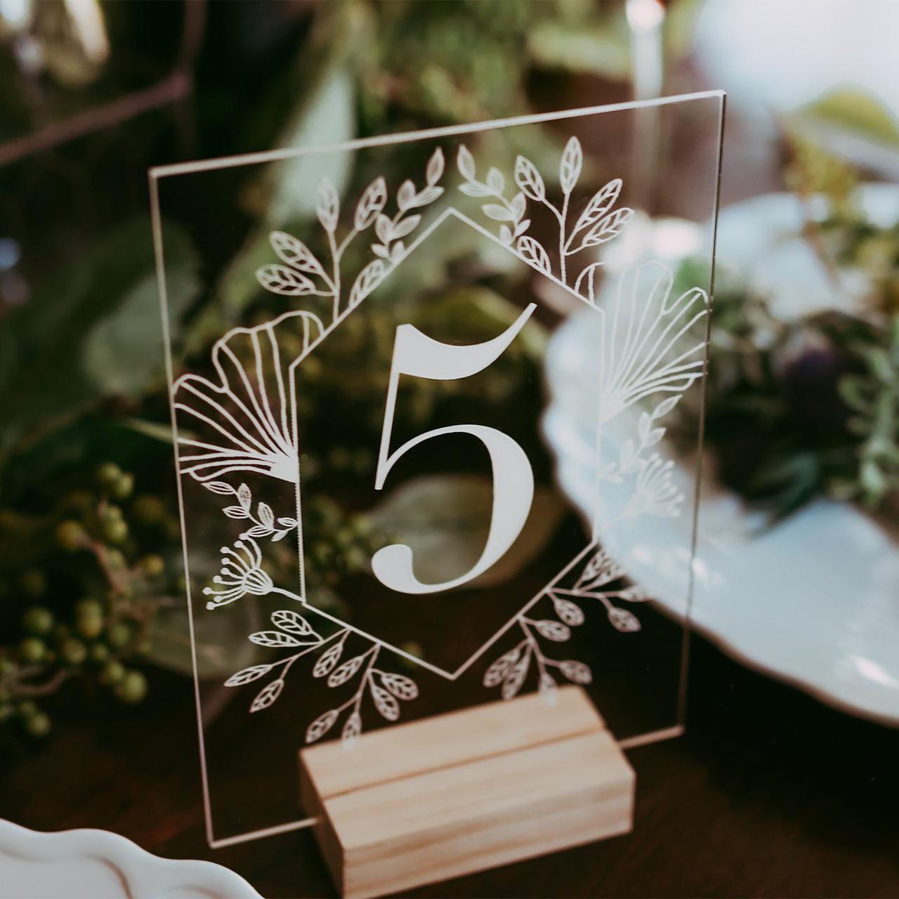 Plexiglass Table Number Venue Table Number Clear Acrylic Table Numbers With Wood Base Restaurant Table Number
