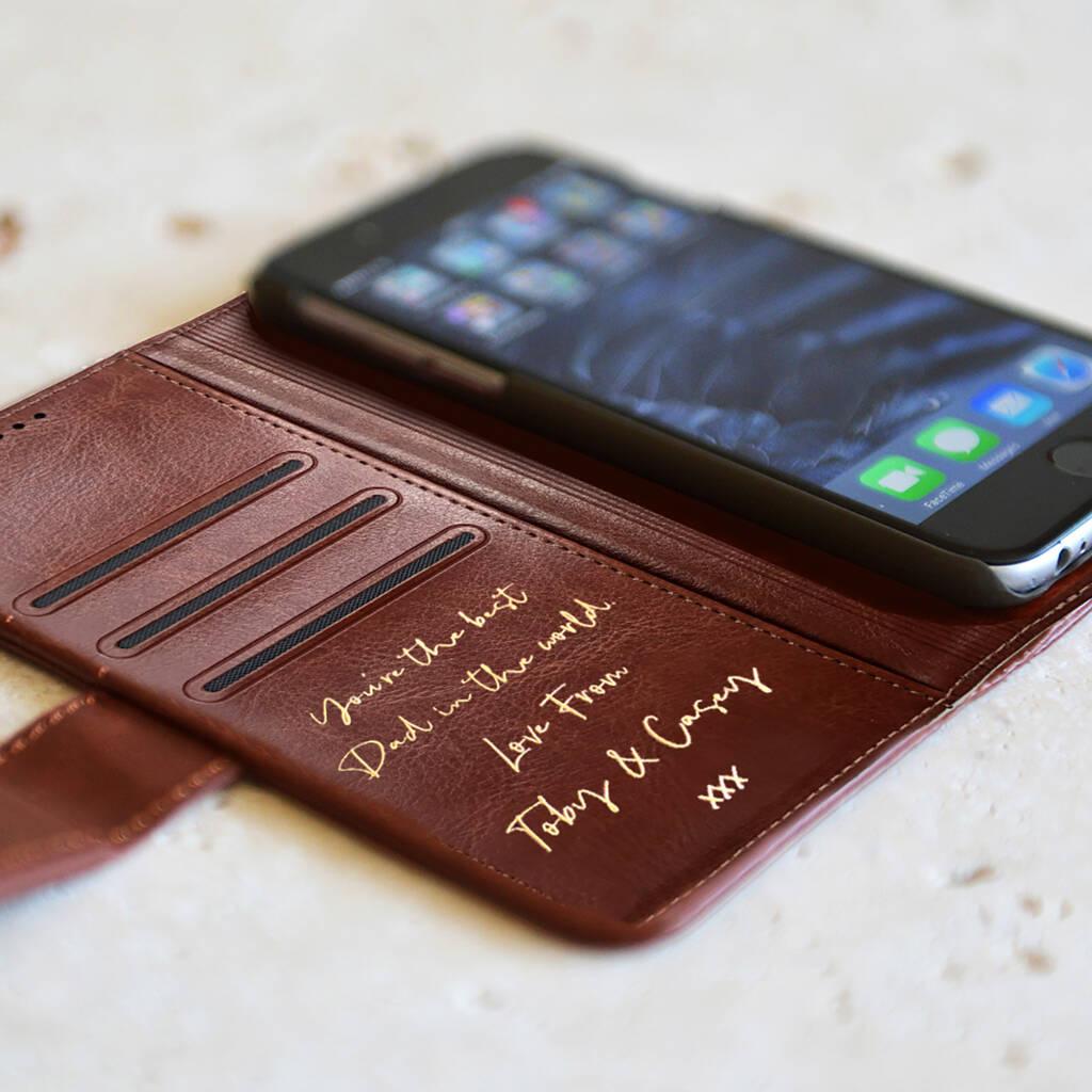 135625 classic brown leather iphone five case wallet