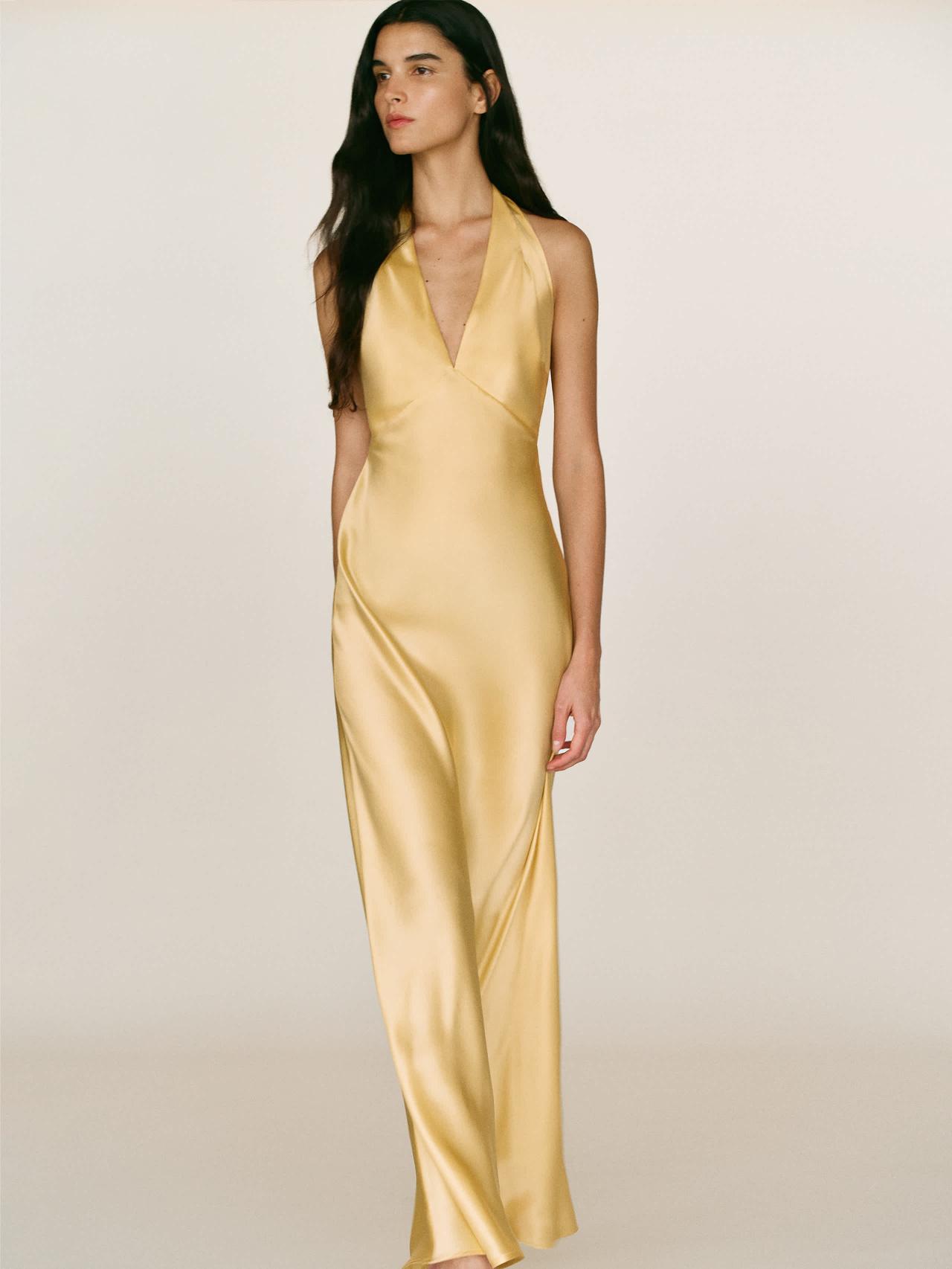 yellow silk Daniela dress from Reformation