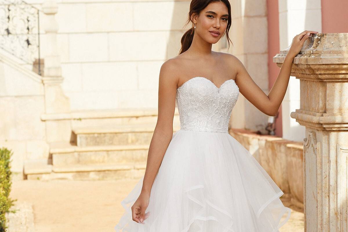 Ruffle Wedding Dresses: 17 Statement Styles - hitched.co.uk ...