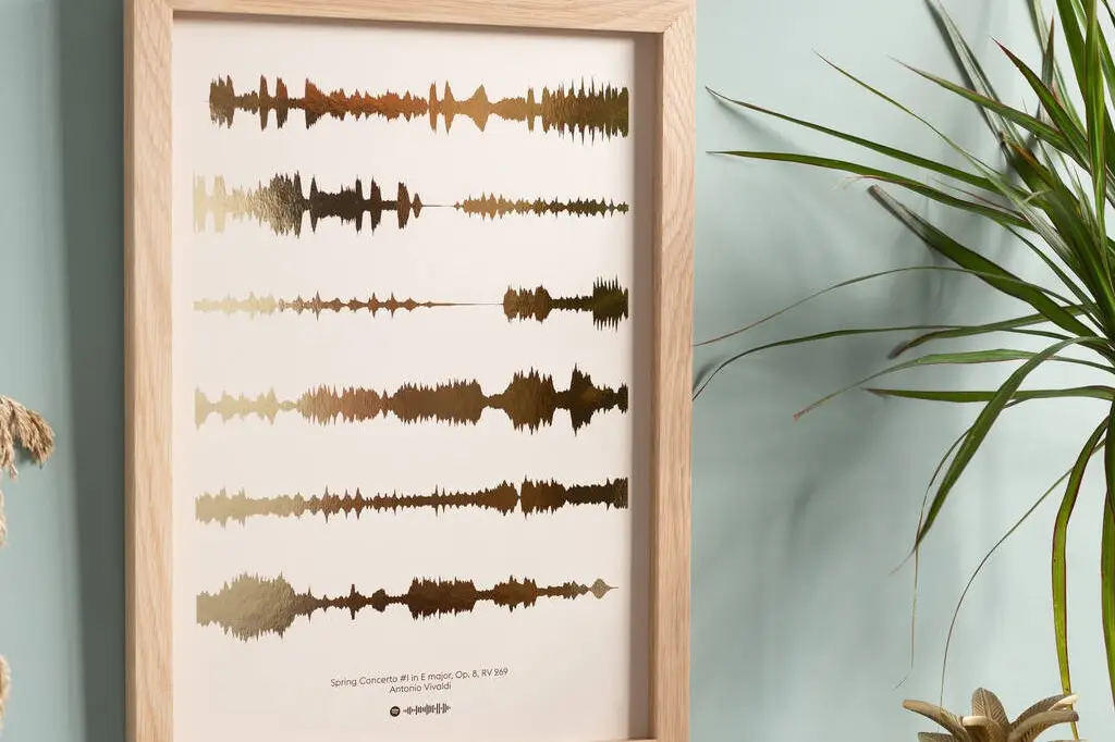 136635 metallic personalised favourite song sound wave print