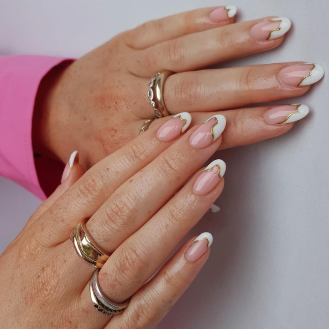 Manicure Monday - Matte Red Pink and White Striped Nails