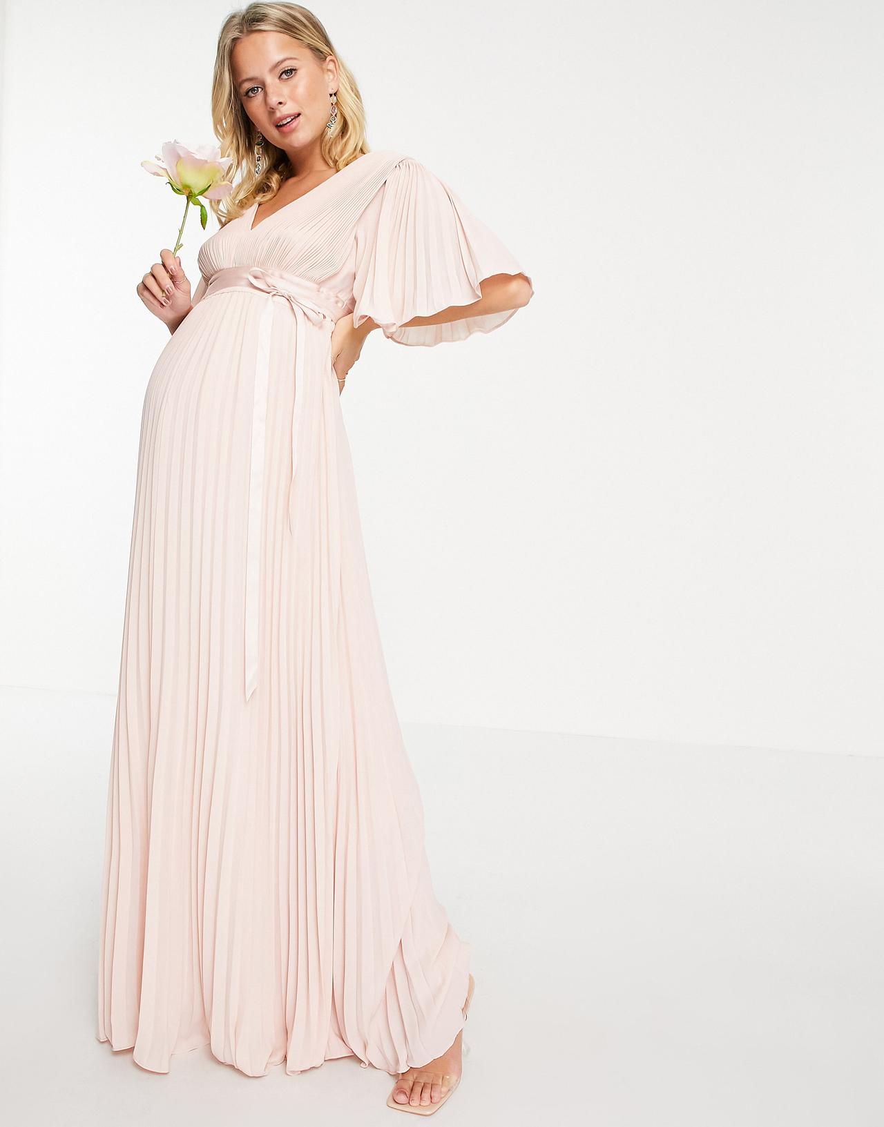 Francesca Maternity Maxi Dress Blush - Maternity Wedding Dresses