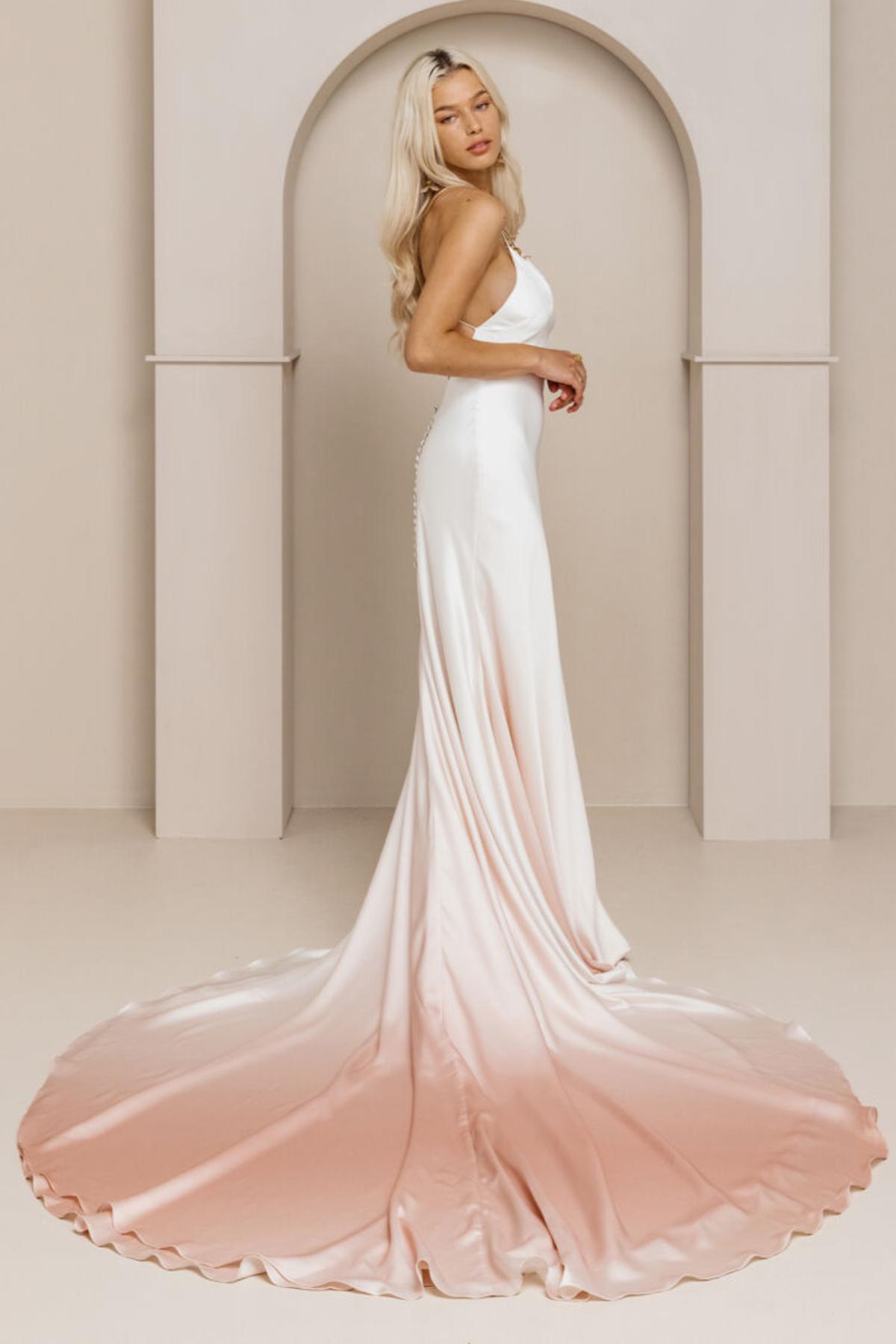 Stunning Cold Shoulder Pearl String V-Neck Mermaid Wedding Dress -  Ever-Pretty US