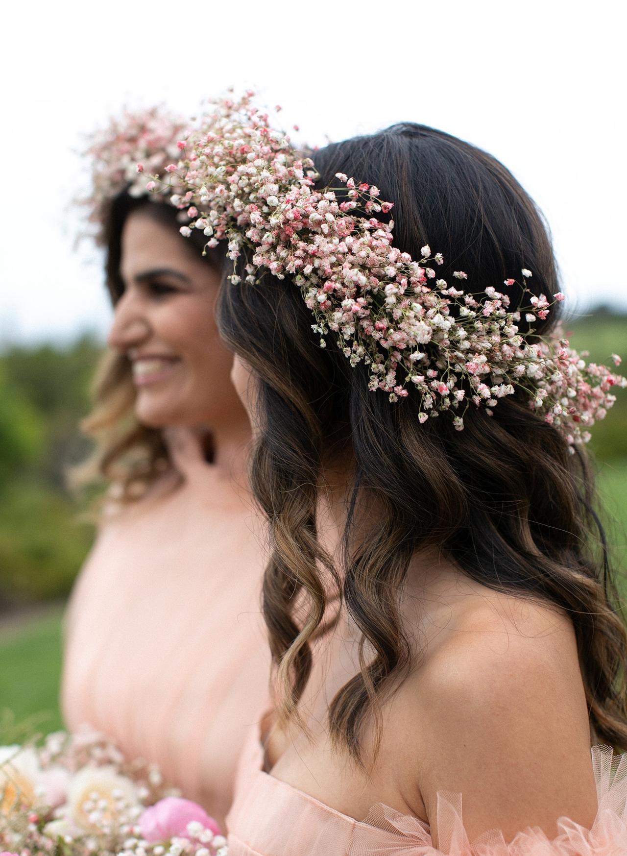 Bridesmaid flower deals headdress