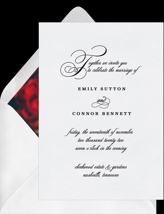 Wedding invitation clearance email