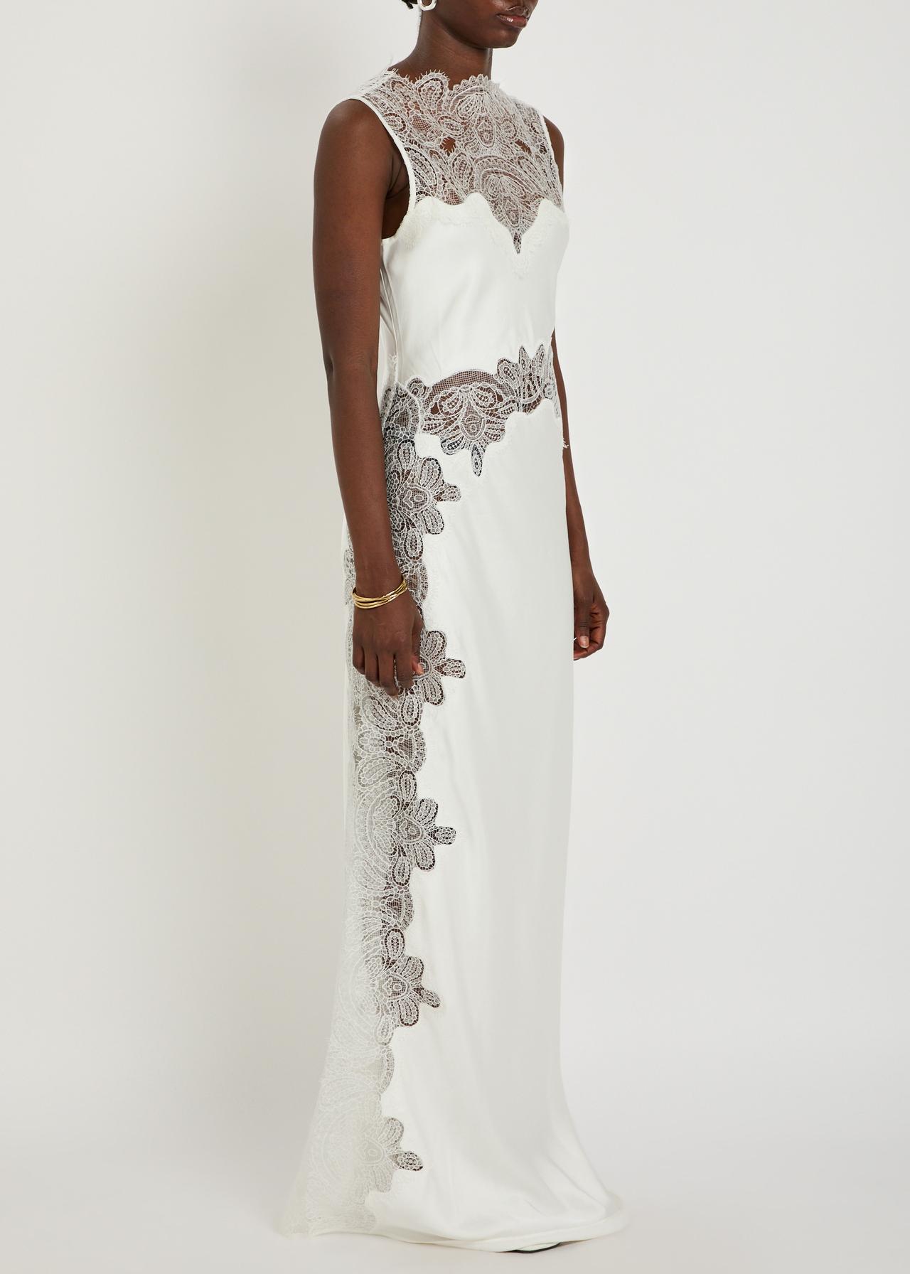 Stratus High-Neck Lace Satin Maxi Dress – Shona Joy