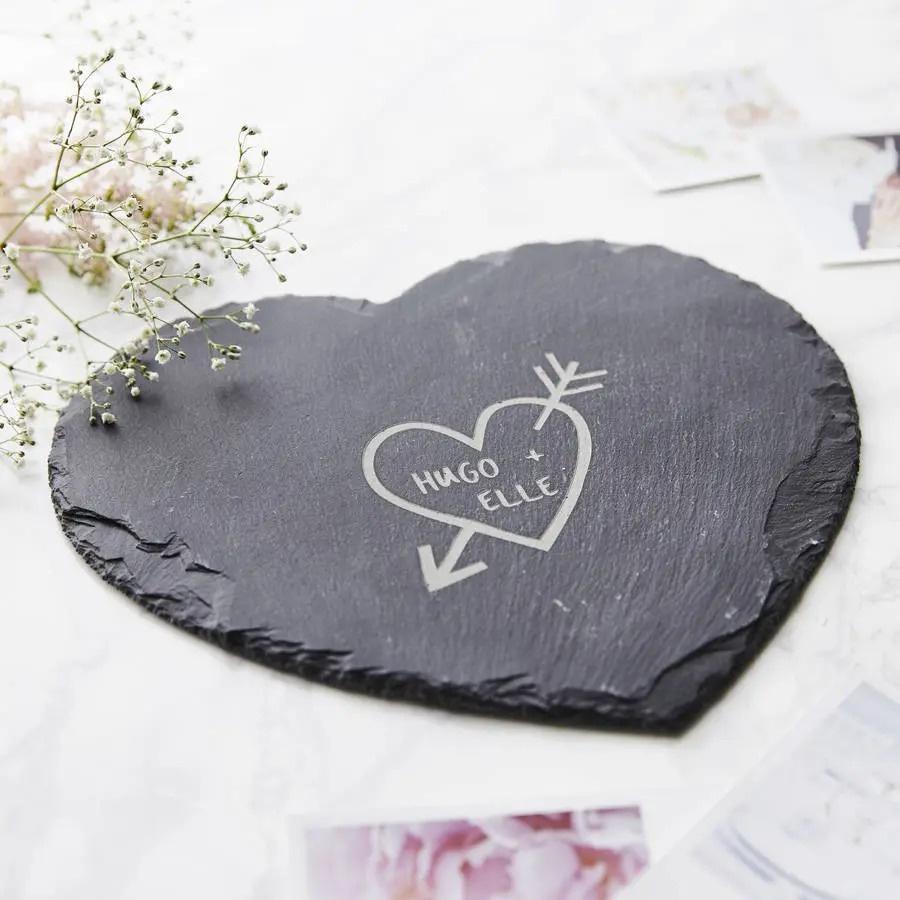 Engraved Slate Heart Friendship Quotes Gifts for Friends 