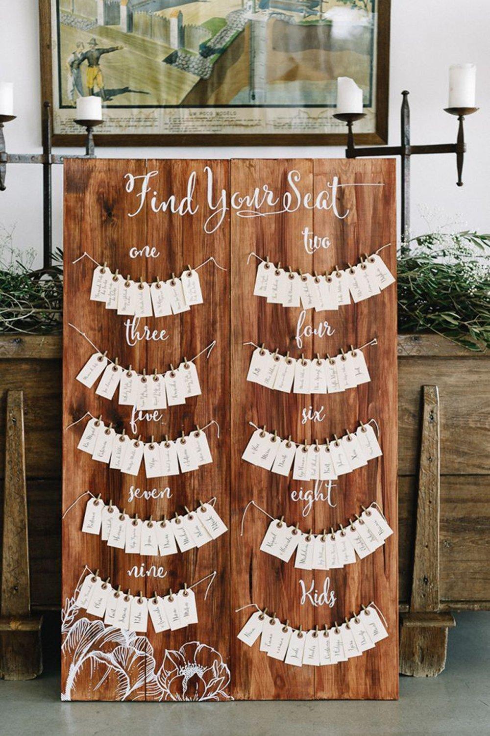 unique table assignments wedding