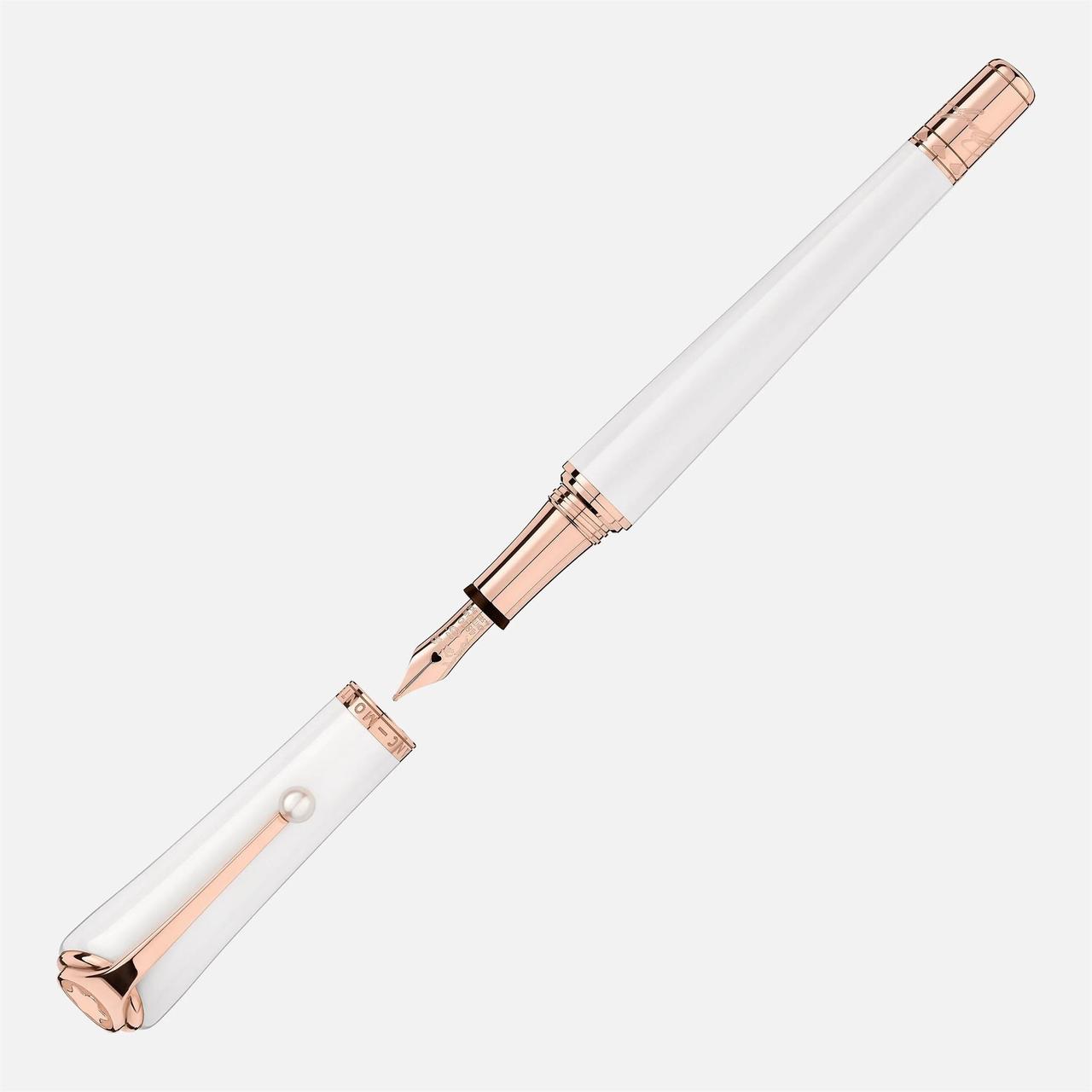 rose gold and pearl fountain pen from montblanc