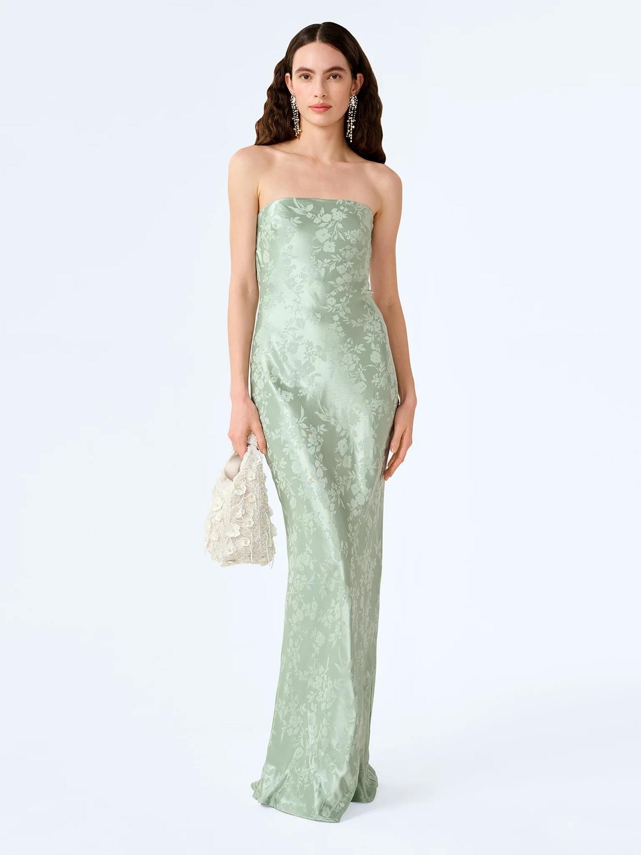 Amdra Jacquard Dress in Sage – Omnes