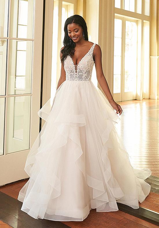 128655 tulle ruffle silhouette ballgown ruffle wedding dresses