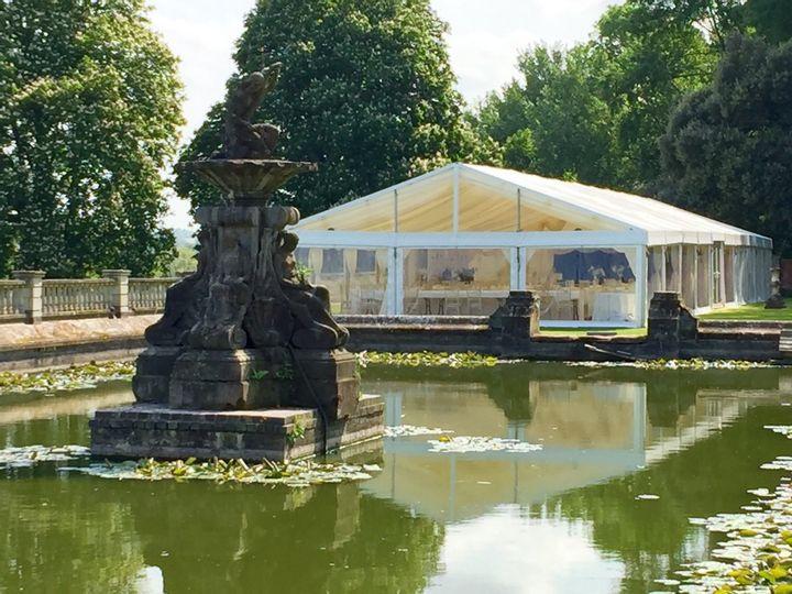 Marquee at Northamptonshire wedding venue Stoke Park Pavilions