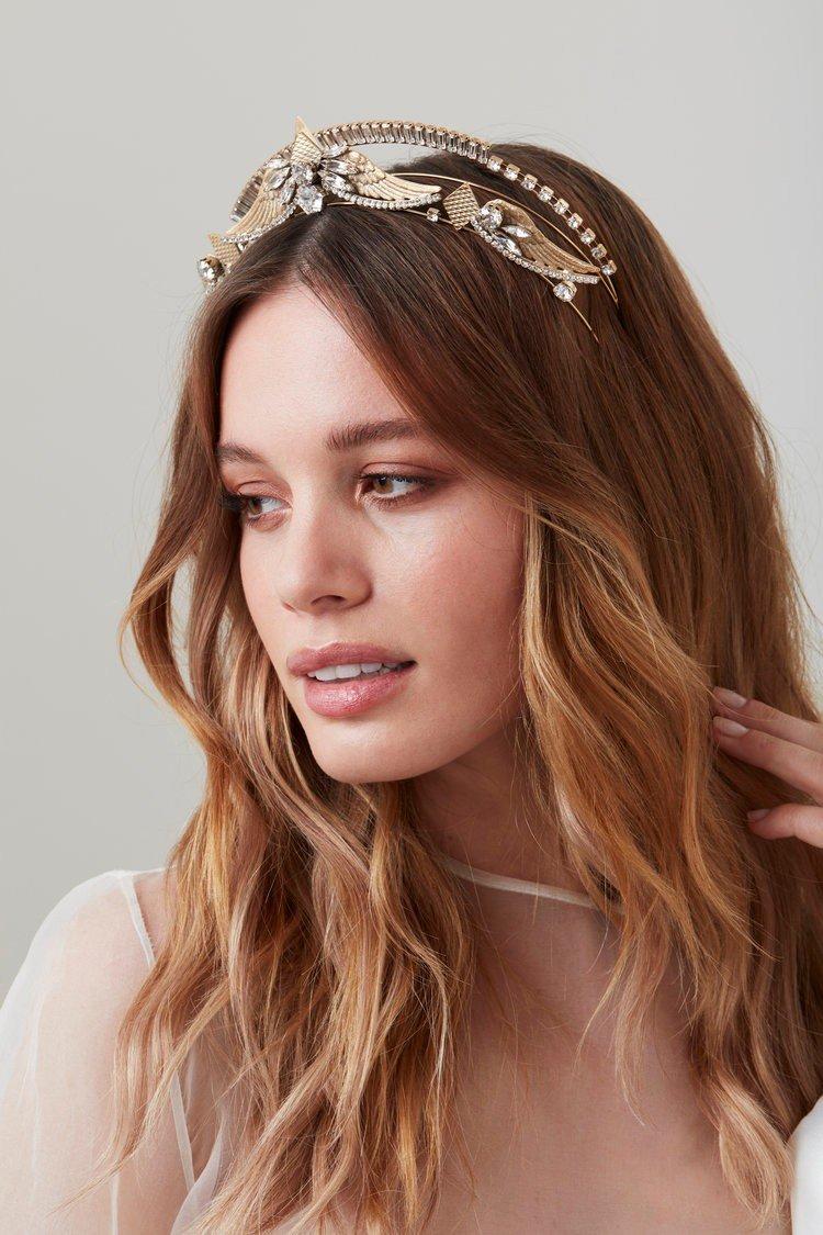 Wedding Hair Accessories - Oversized Double Pearl Bridal Headband / Tiara -  Available in Silver and Gold