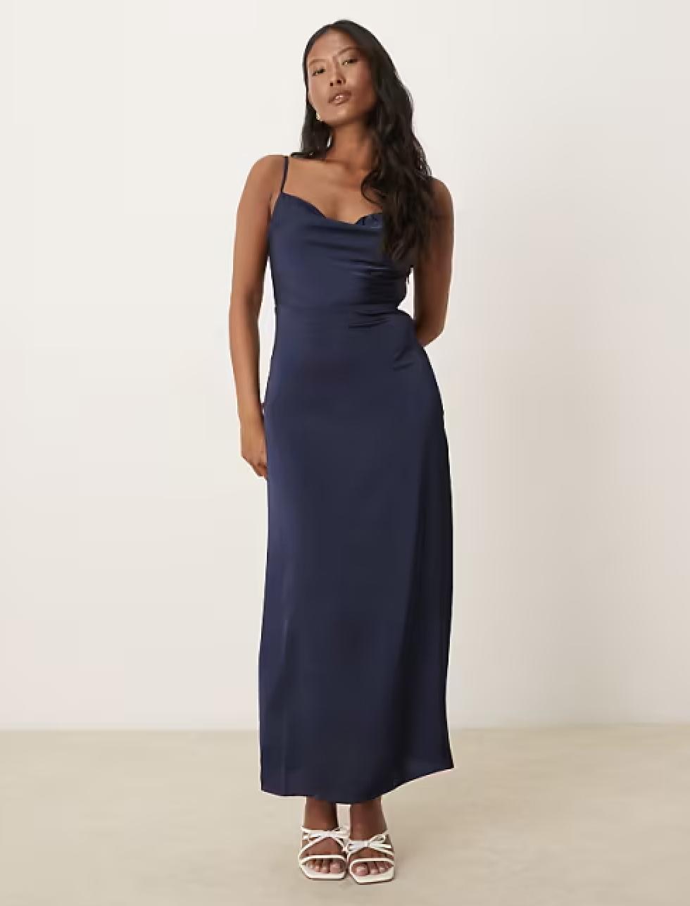 navy cowl neck bridesmaid dress from ASOS