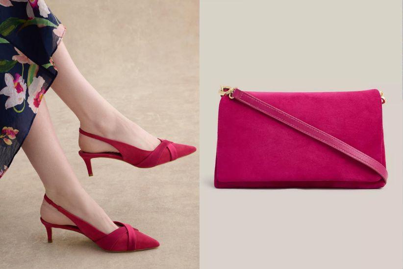Renee Suede Slingbacks & Jas Suede Clutch Bag - Hobbs London
