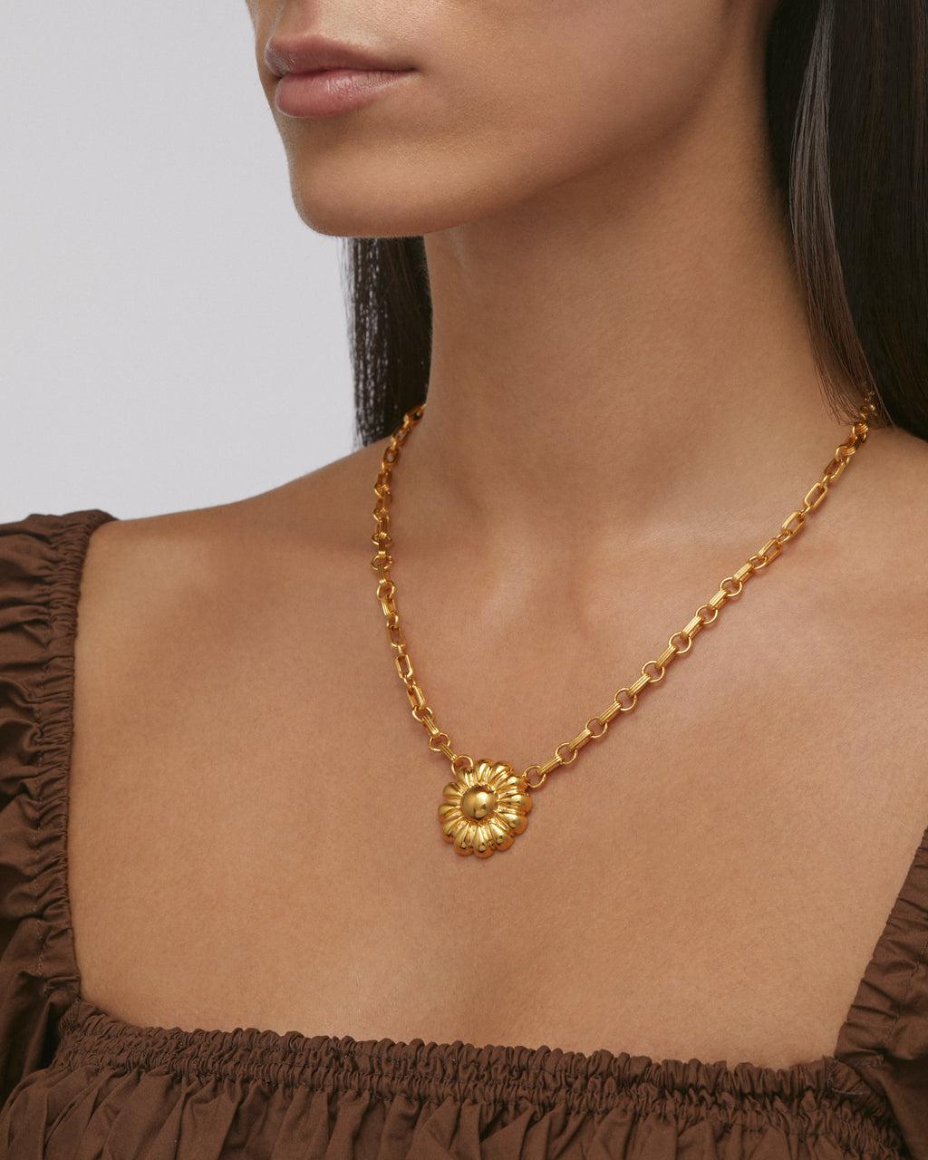 gold flower necklace