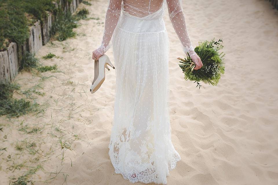 bride on the beach