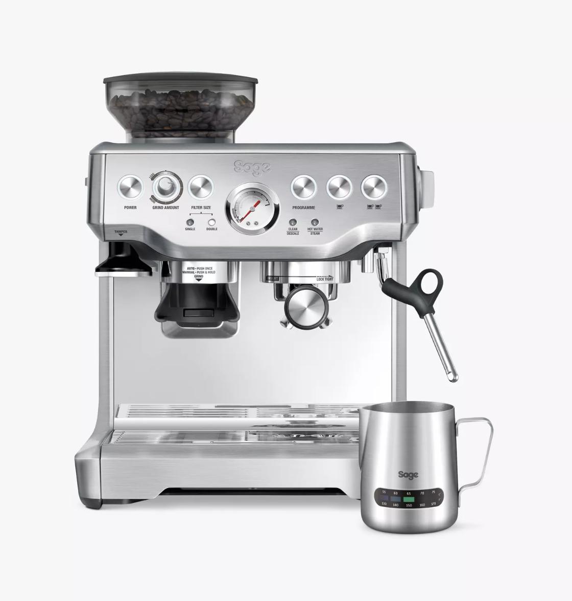 stainless steel Sage espresso bean to cup machine