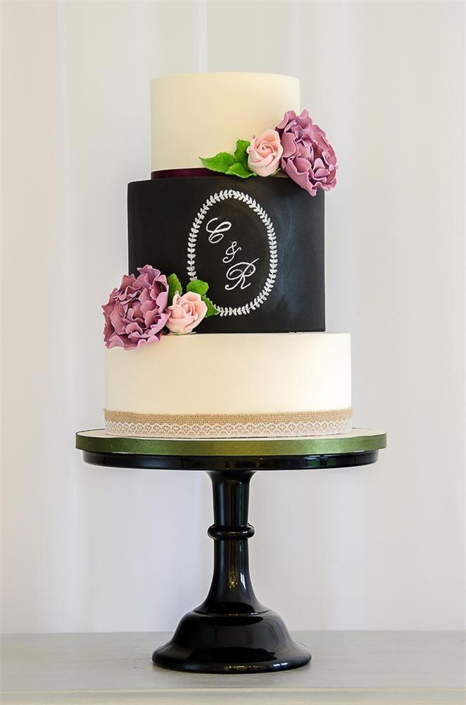 Chalkboard Style Pink Roses Have Your Cake & Eat It Too Wedding Sign 