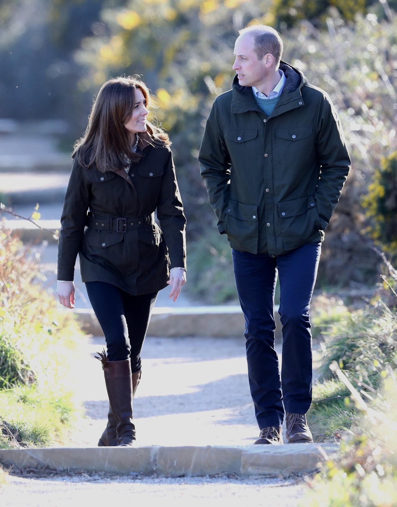 Kate Middleton and Prince William go on a scenic walk